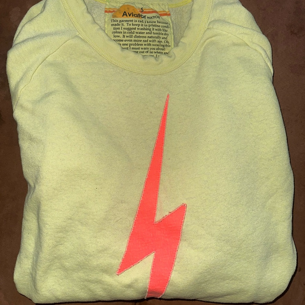 Aviator Nation Neon Yellow Crew Neck